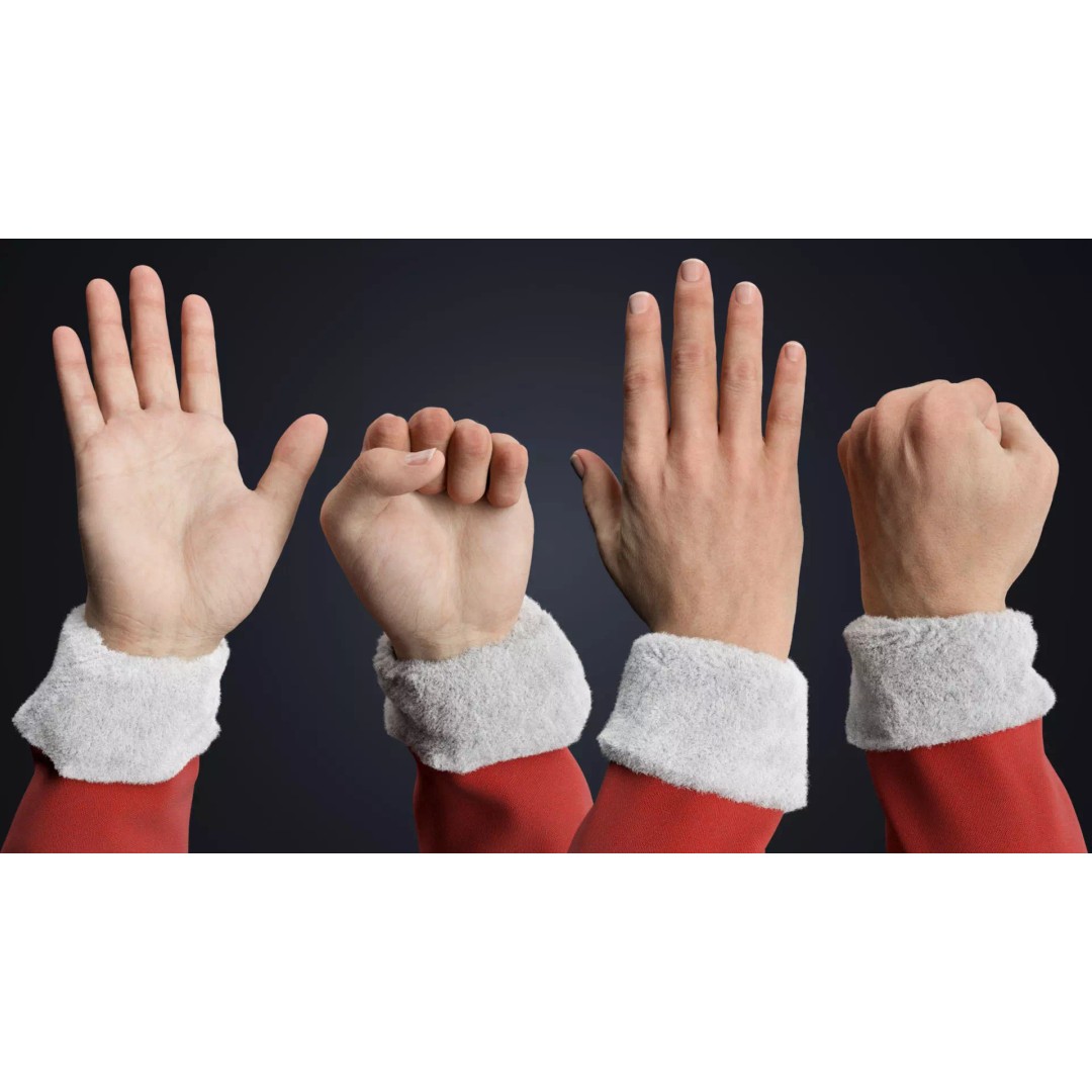 Realistic Santa Arms 3D Model – Cinematic Rigged Character for Blender - View 5