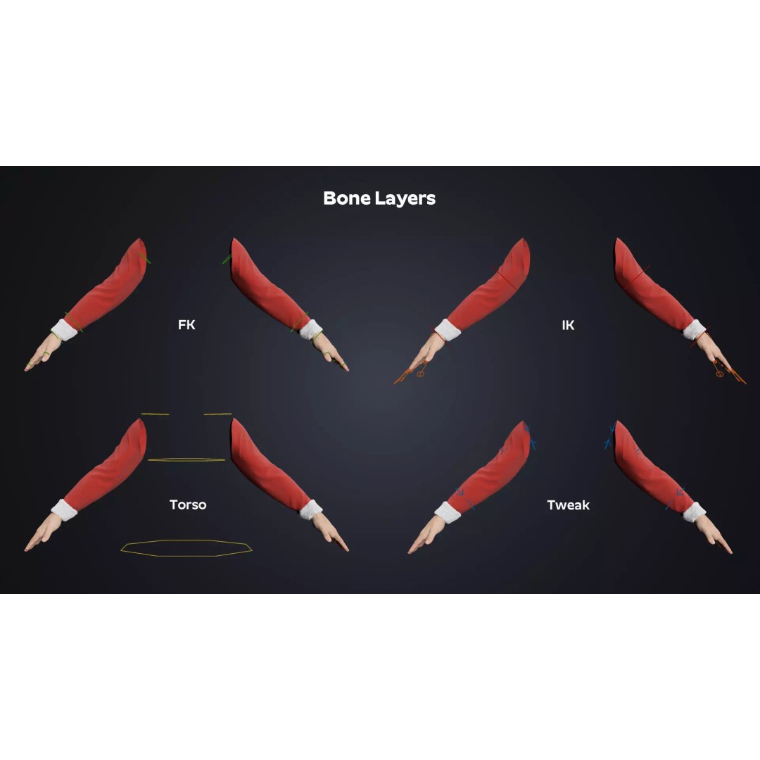 Realistic Santa Arms 3D Model – Cinematic Rigged Character for Blender - View 8