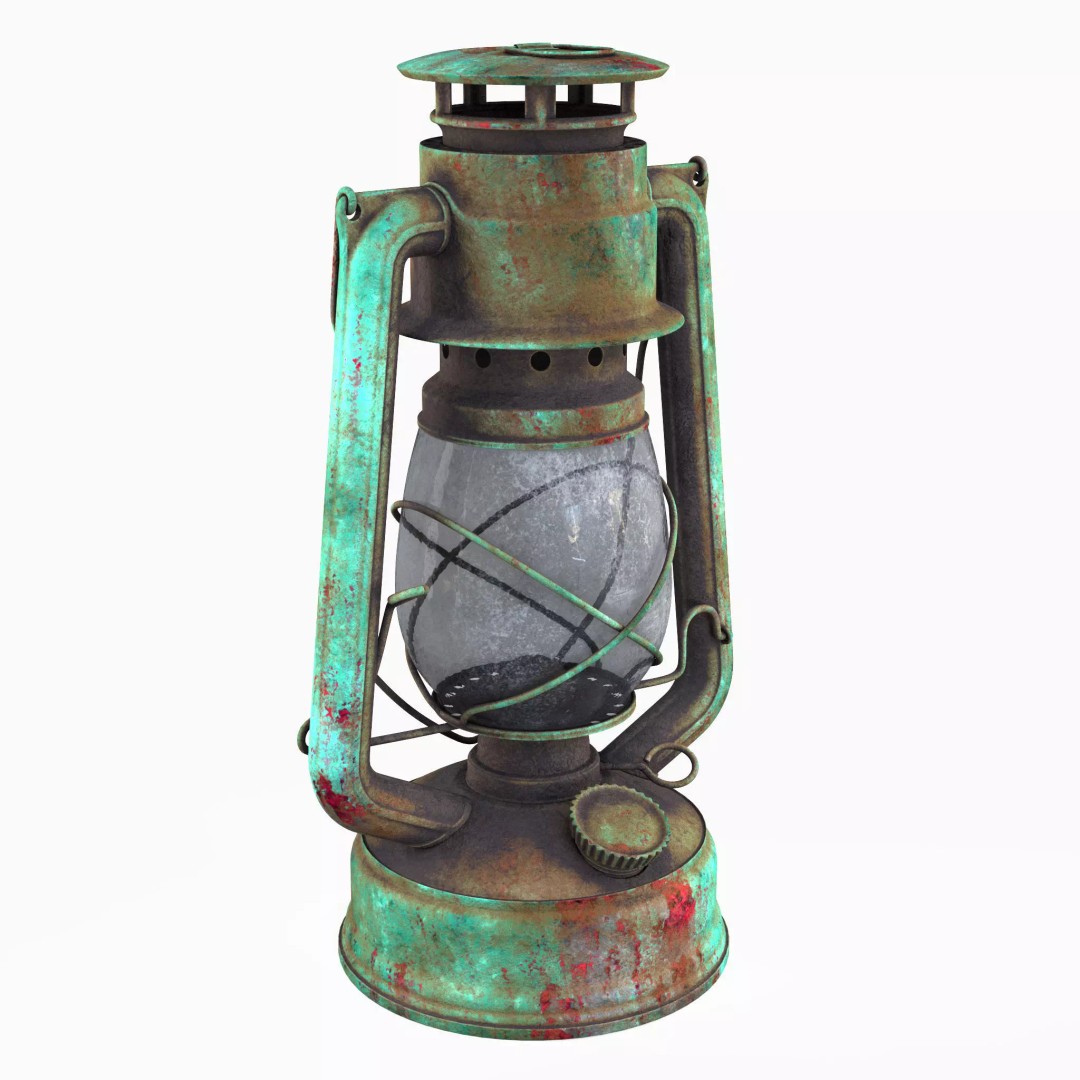 Old Green Lantern 3D Model – Low Poly PBR Textures for Real-Time Use - View 2