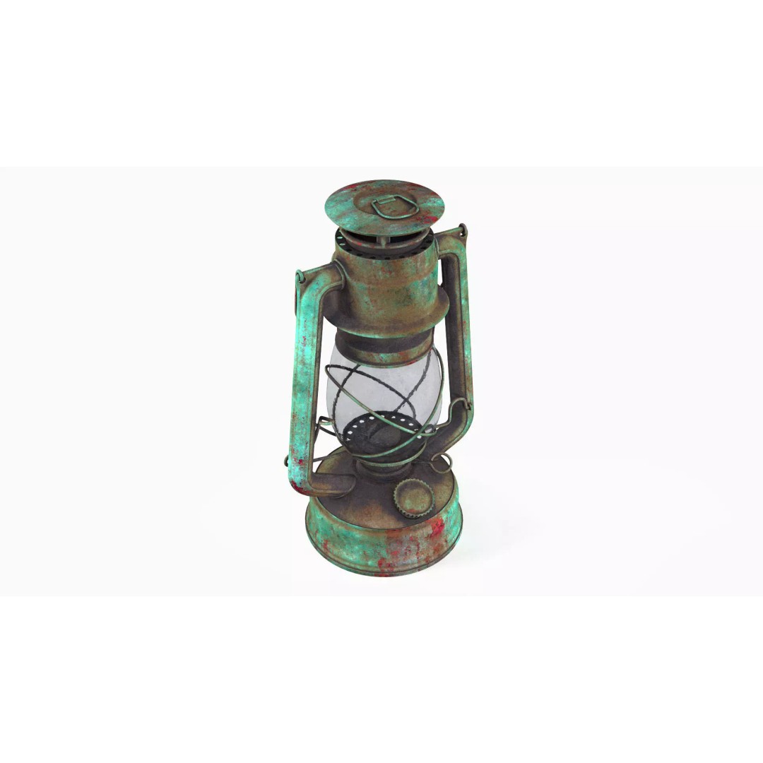 Old Green Lantern 3D Model – Low Poly PBR Textures for Real-Time Use - View 4
