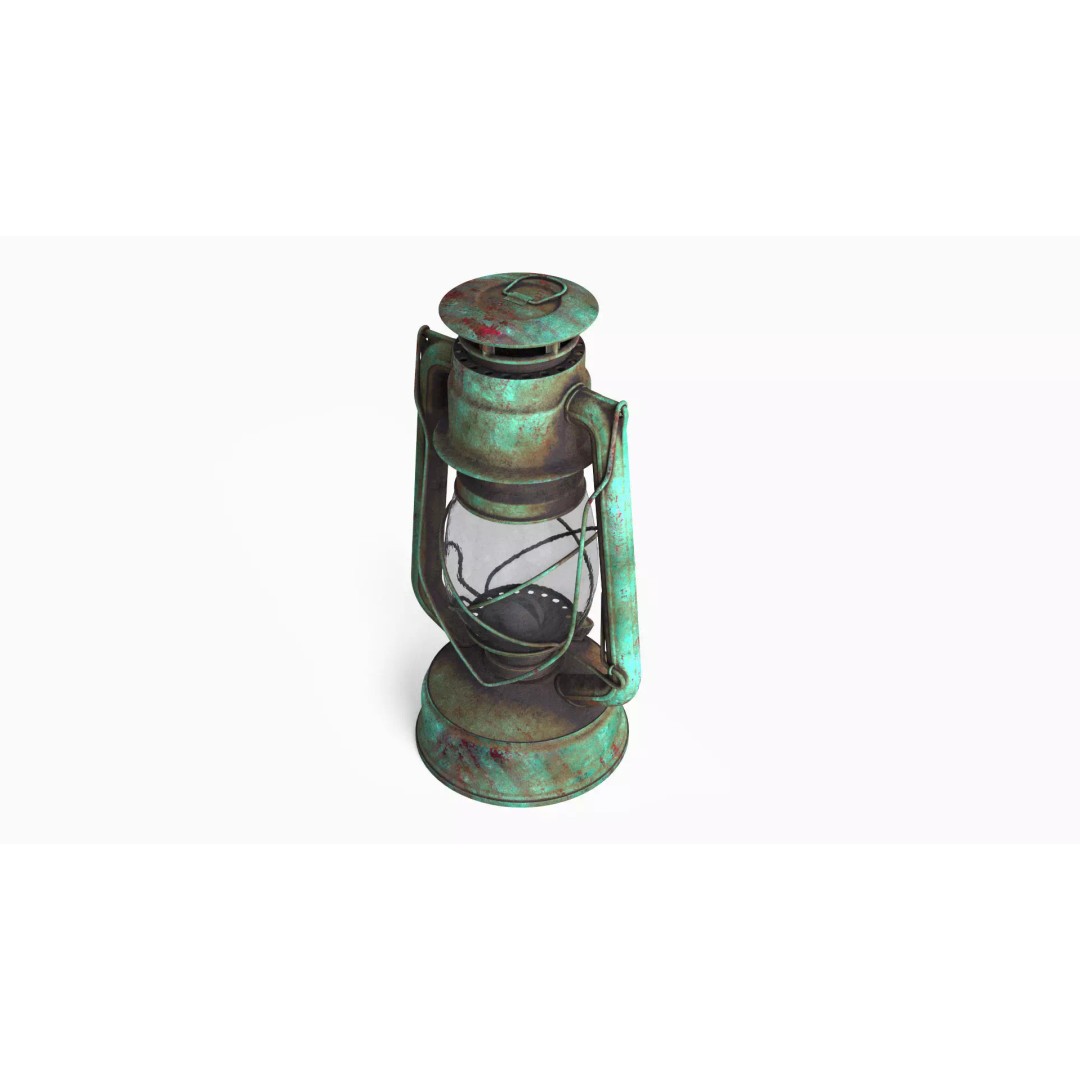Old Green Lantern 3D Model – Low Poly PBR Textures for Real-Time Use - View 5