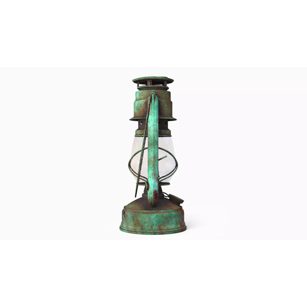 Old Green Lantern 3D Model – Low Poly PBR Textures for Real-Time Use - View 6