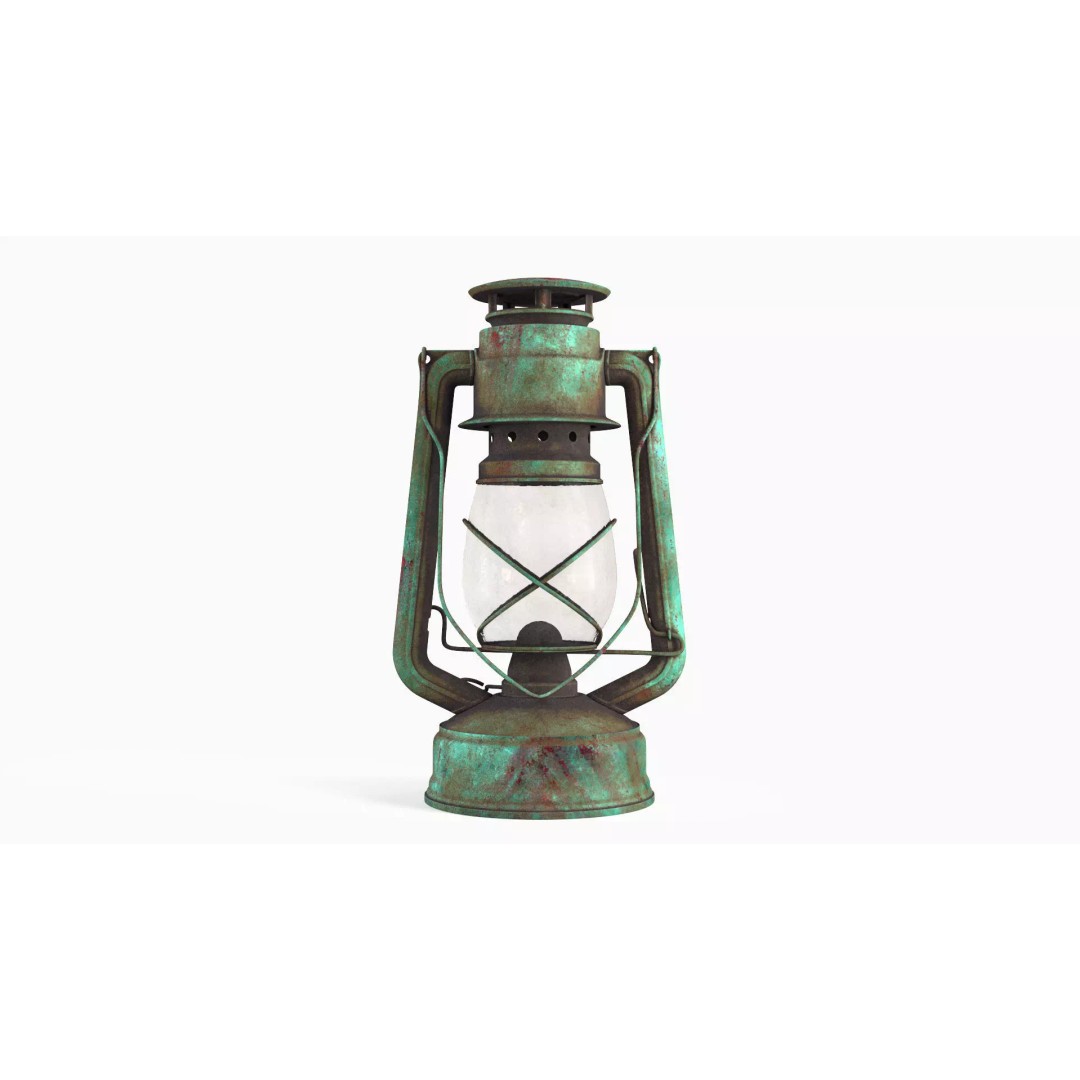Old Green Lantern 3D Model – Low Poly PBR Textures for Real-Time Use - View 7