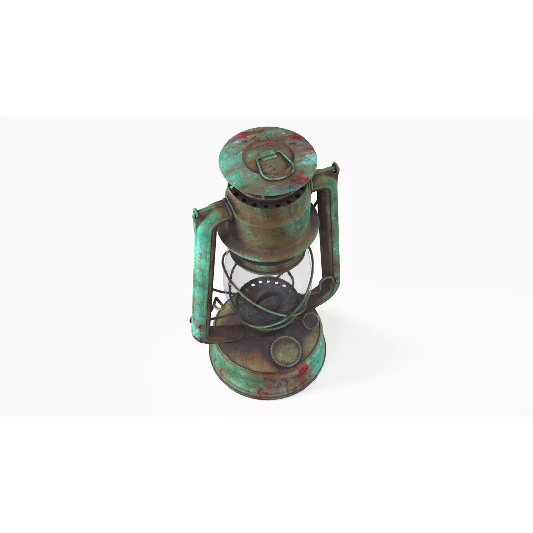 Old Green Lantern 3D Model – Low Poly PBR Textures for Real-Time Use - View 8