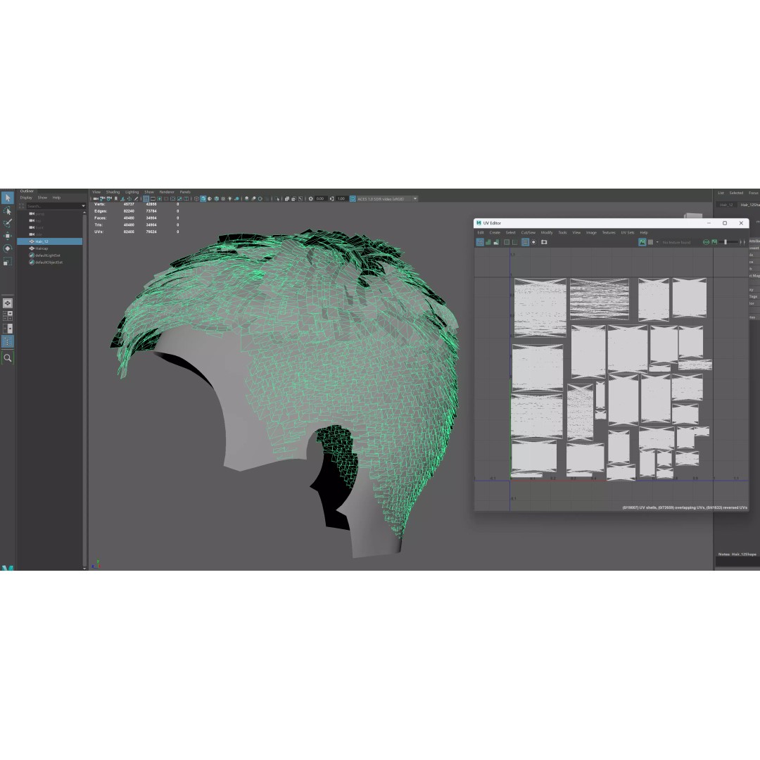 Crop Hairstyle 3D Model – Game-Ready Real-Time Hair, FBX, OBJ - View 11