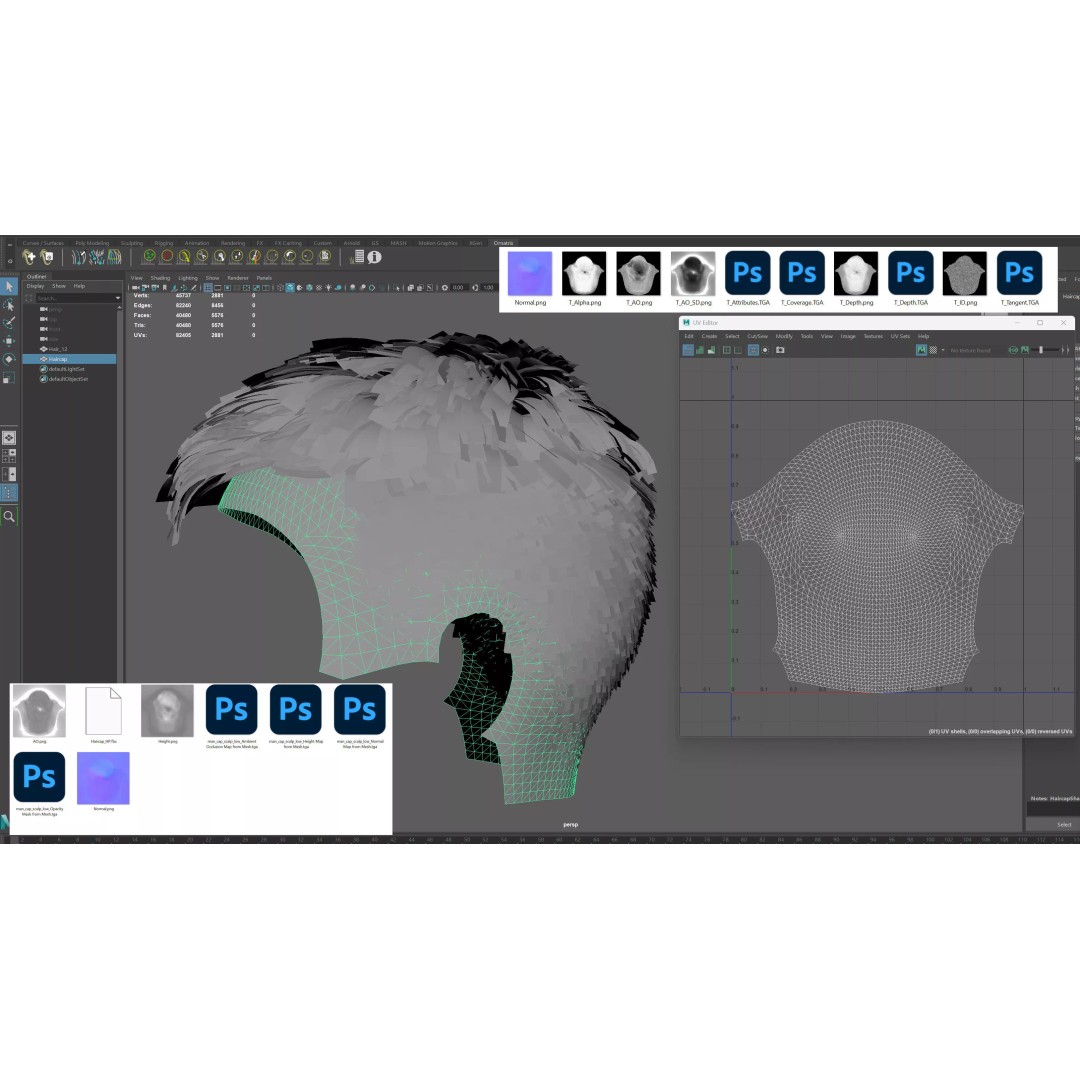 Crop Hairstyle 3D Model – Game-Ready Real-Time Hair, FBX, OBJ - View 12
