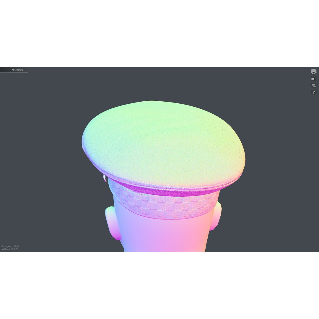 Flat Cap 3D Model – Vintage Style, Low Poly, PBR Textures, FBX & OBJ