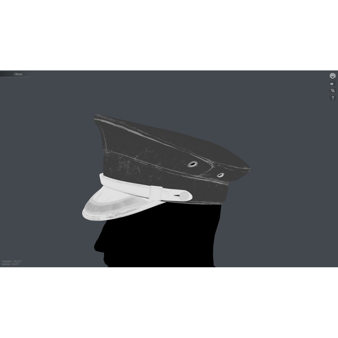 Flat Cap 3D Model – Vintage Style, Low Poly, PBR Textures, FBX & OBJ - View 15