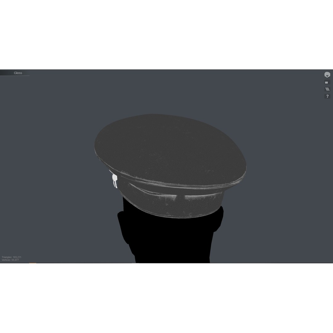 Flat Cap 3D Model – Vintage Style, Low Poly, PBR Textures, FBX & OBJ - View 16