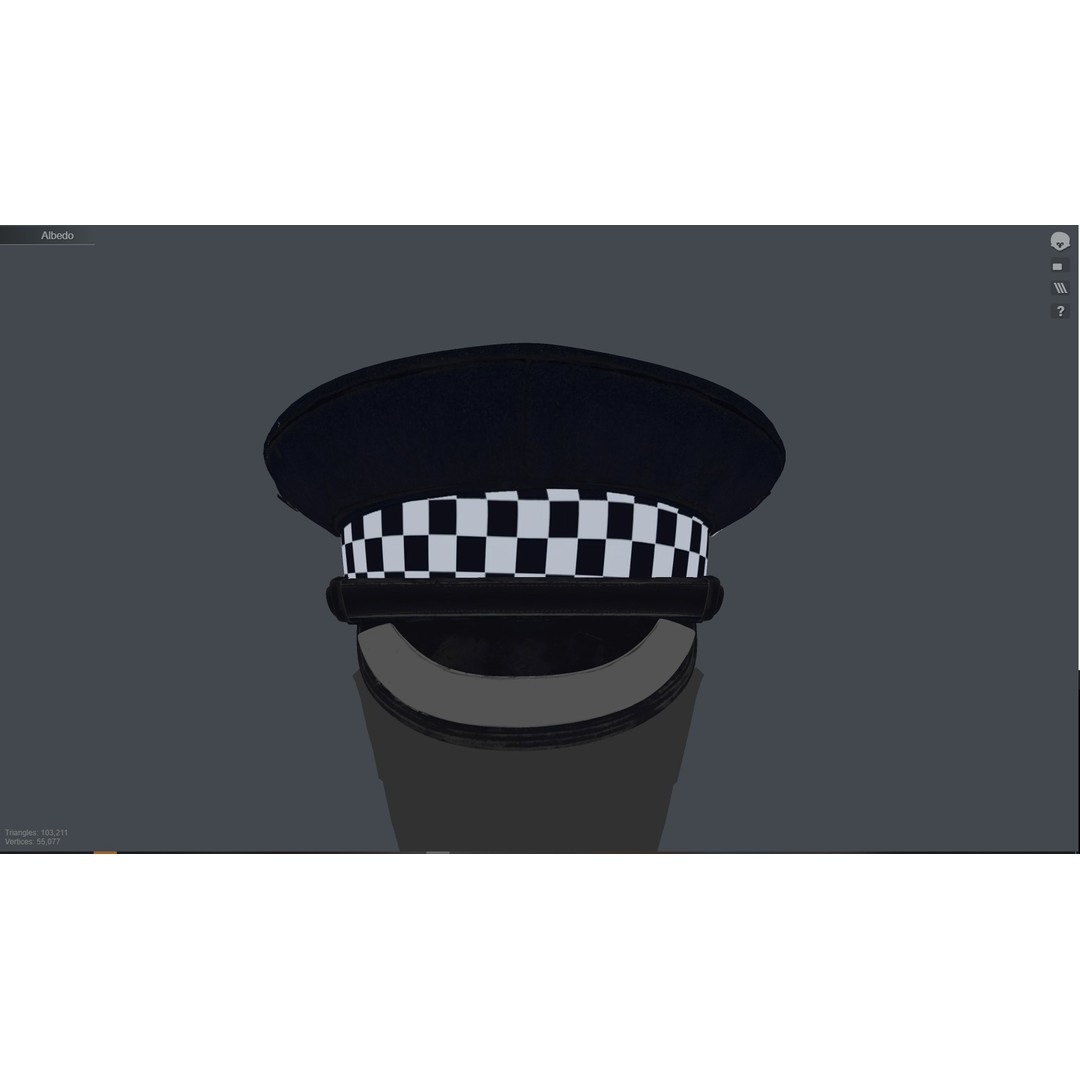 Flat Cap 3D Model – Vintage Style, Low Poly, PBR Textures, FBX & OBJ - View 19