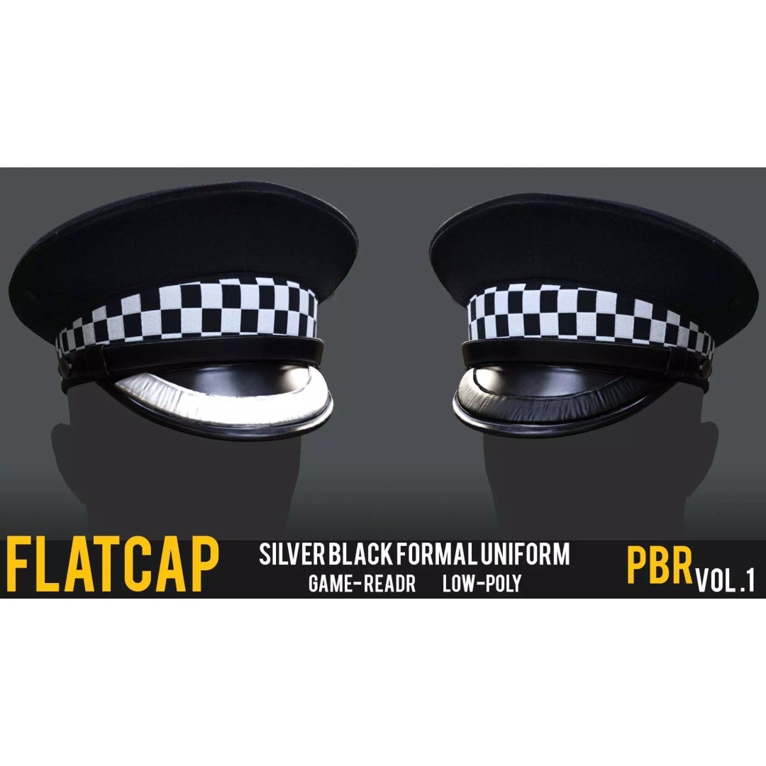 Flat Cap 3D Model – Vintage Style, Low Poly, PBR Textures, FBX & OBJ - View 2