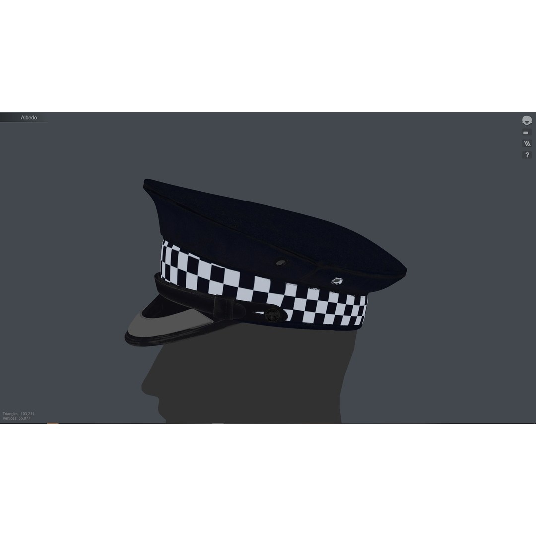Flat Cap 3D Model – Vintage Style, Low Poly, PBR Textures, FBX & OBJ - View 20
