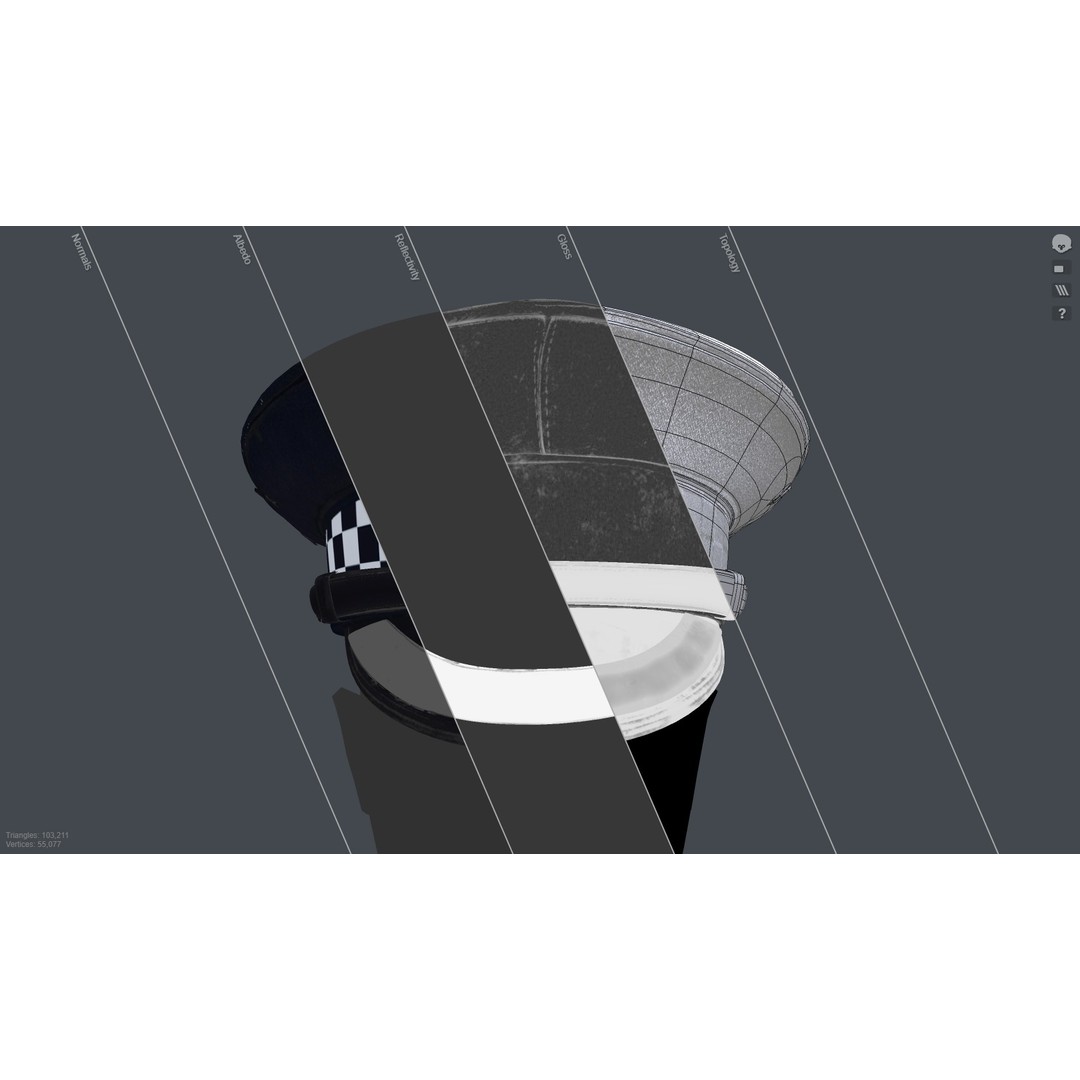 Flat Cap 3D Model – Vintage Style, Low Poly, PBR Textures, FBX & OBJ - View 23