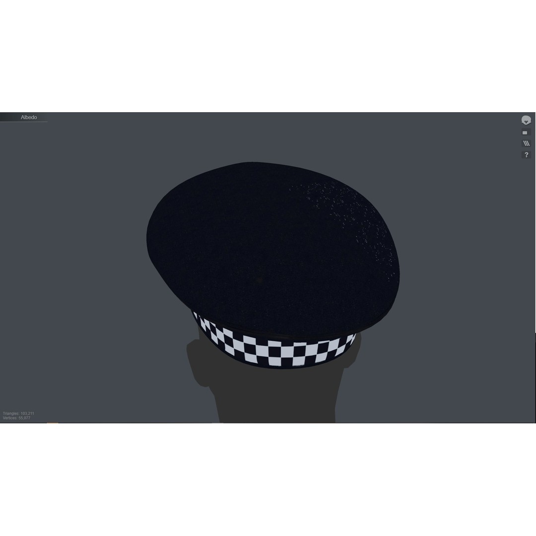 Flat Cap 3D Model – Vintage Style, Low Poly, PBR Textures, FBX & OBJ - View 26