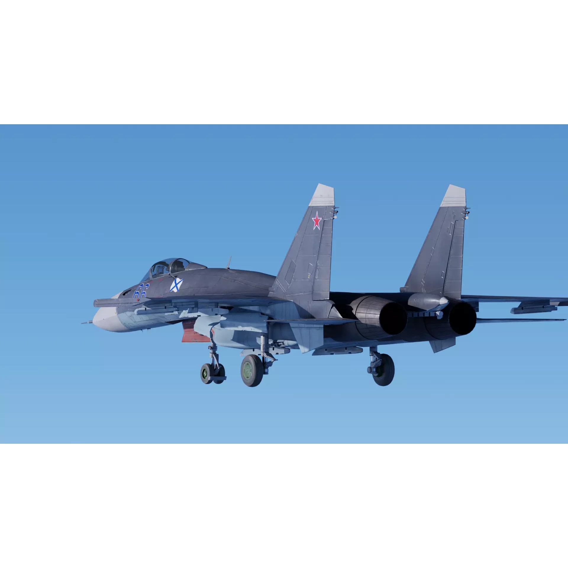 Soukhoi Su-33 - Low-Poly Game-Ready 3D Model - View 18