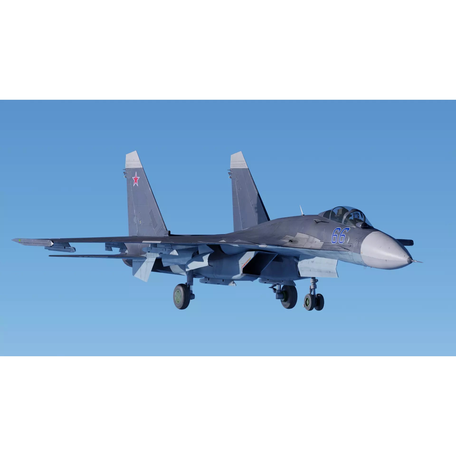 Soukhoi Su-33 - Low-Poly Game-Ready 3D Model - View 19