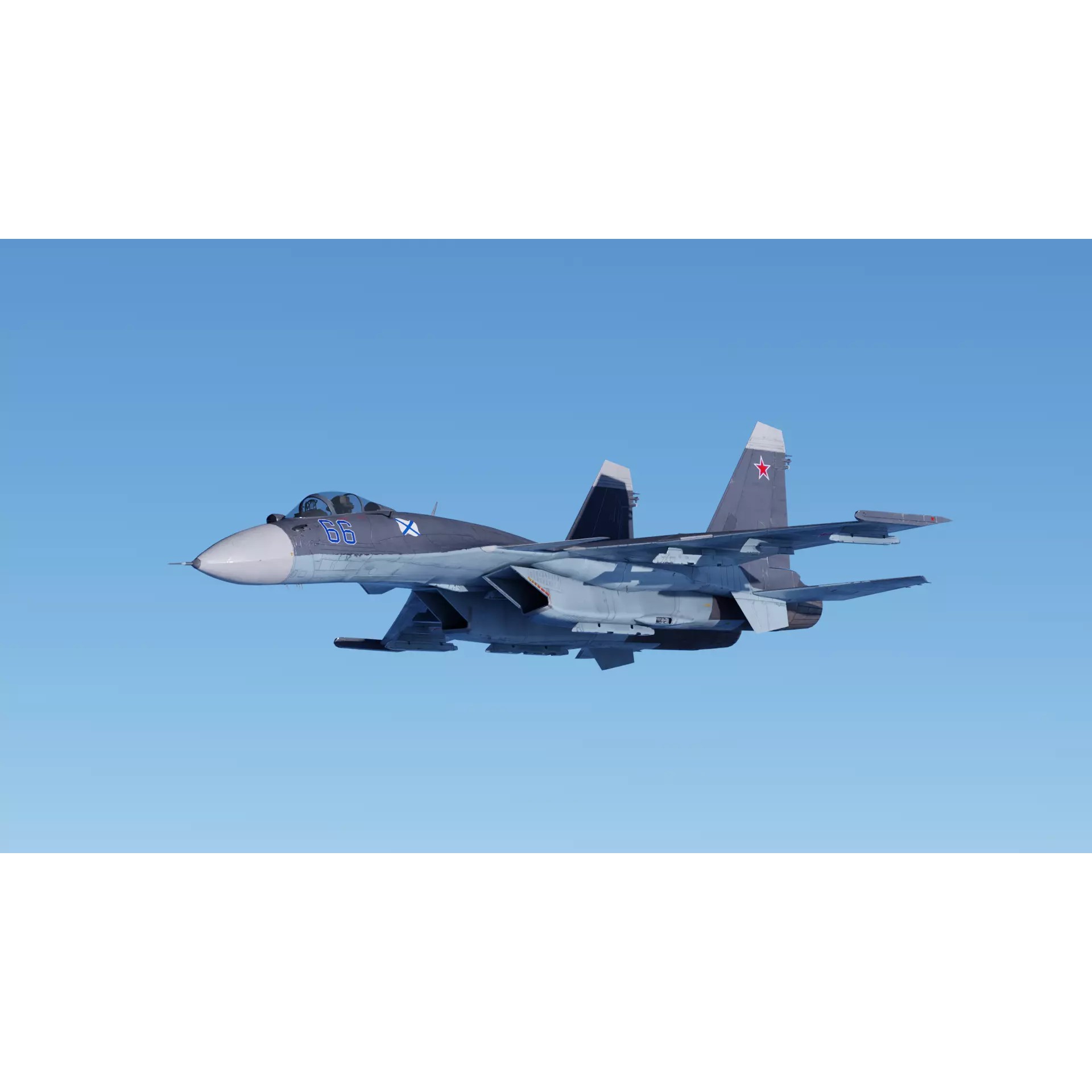 Soukhoi Su-33 - Low-Poly Game-Ready 3D Model - View 2