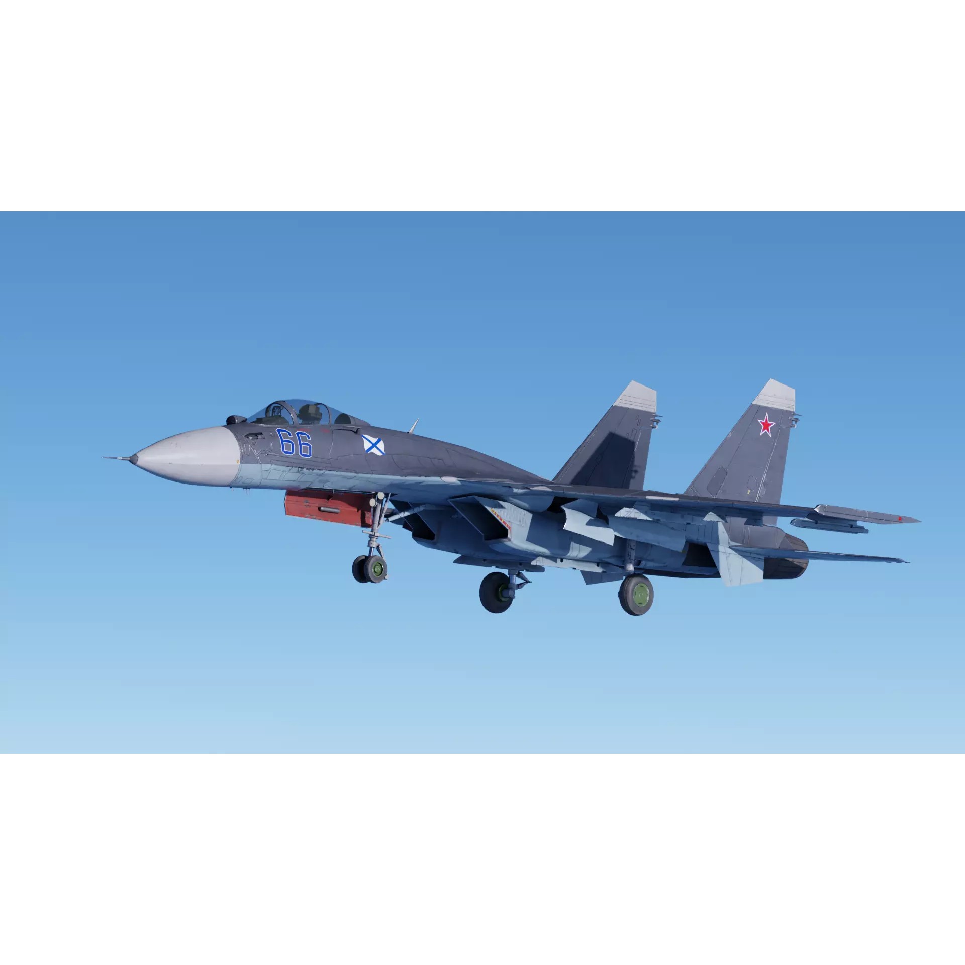 Soukhoi Su-33 - Low-Poly Game-Ready 3D Model - View 3