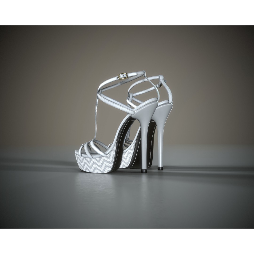 Stilettos Platform Sandals 3D Model – Low Poly Game Asset, FBX, PBR