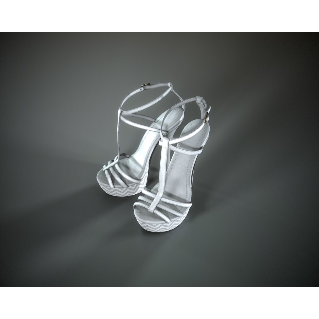 Stilettos Platform Sandals 3D Model – Low Poly Game Asset, FBX, PBR - View 19