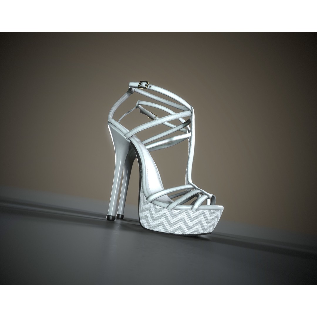Stilettos Platform Sandals 3D Model – Low Poly Game Asset, FBX, PBR - View 20