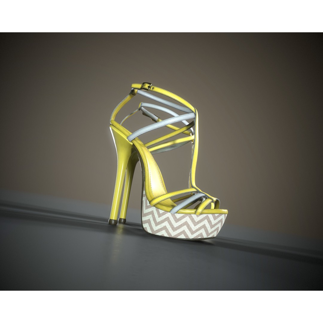 Stilettos Platform Sandals 3D Model – Low Poly Game Asset, FBX, PBR - View 5