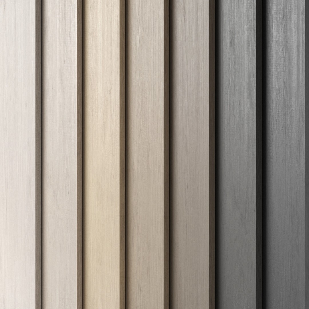 Oak Wood Material 3D Model – 7 Seamless Colors, PBR Textures - View 3