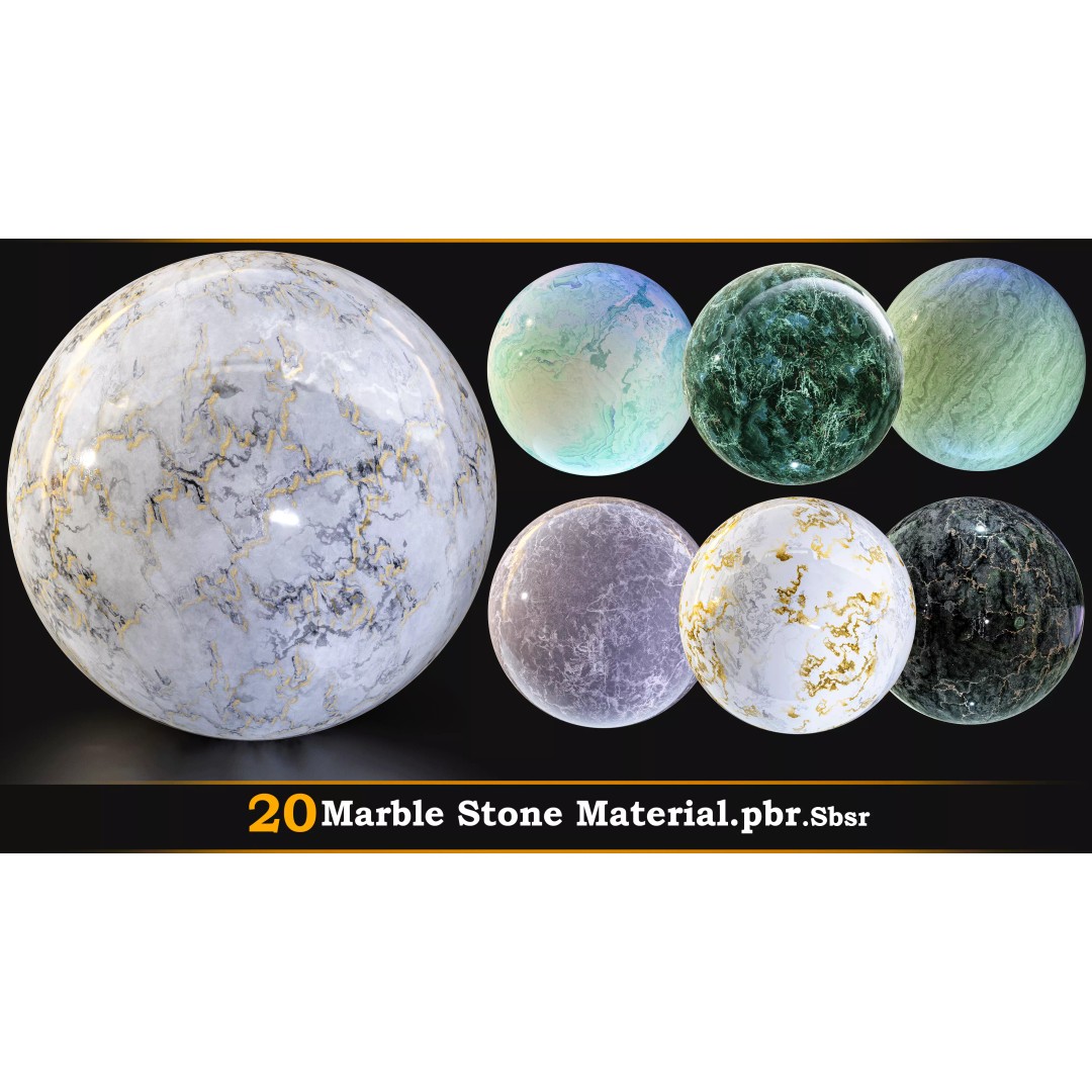 Marble Stone 3D Model – PBR Textures, SBSAR & PBR Files - View 2