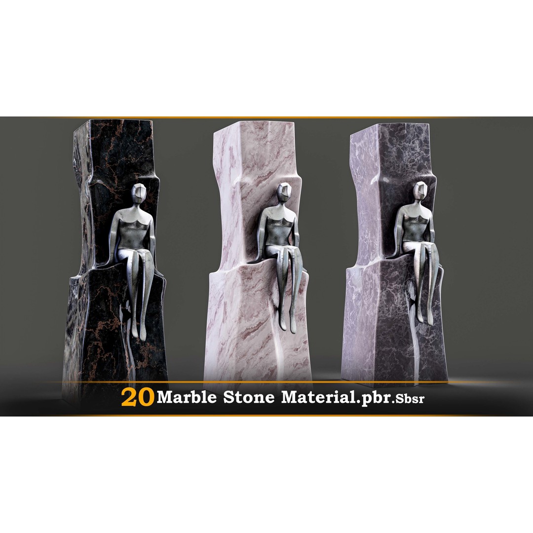 Marble Stone 3D Model – PBR Textures, SBSAR & PBR Files - View 3
