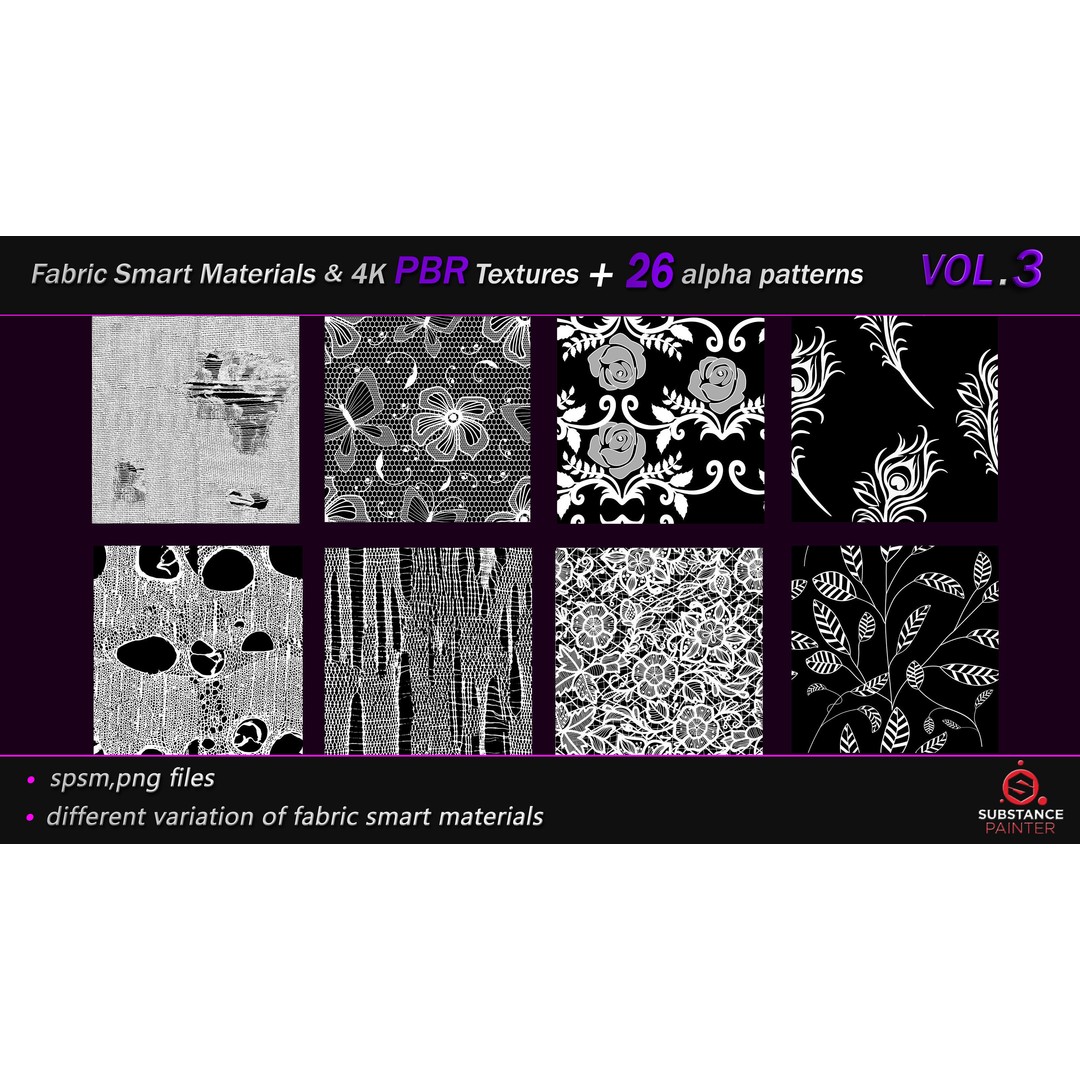 Fabric Smart Material Bundle 3D Model – 50 High-Quality PBR Textures, PNG