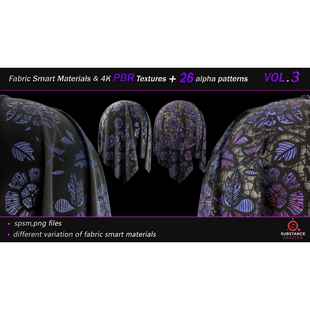 Fabric Smart Material Bundle 3D Model – 50 High-Quality PBR Textures, PNG - View 10