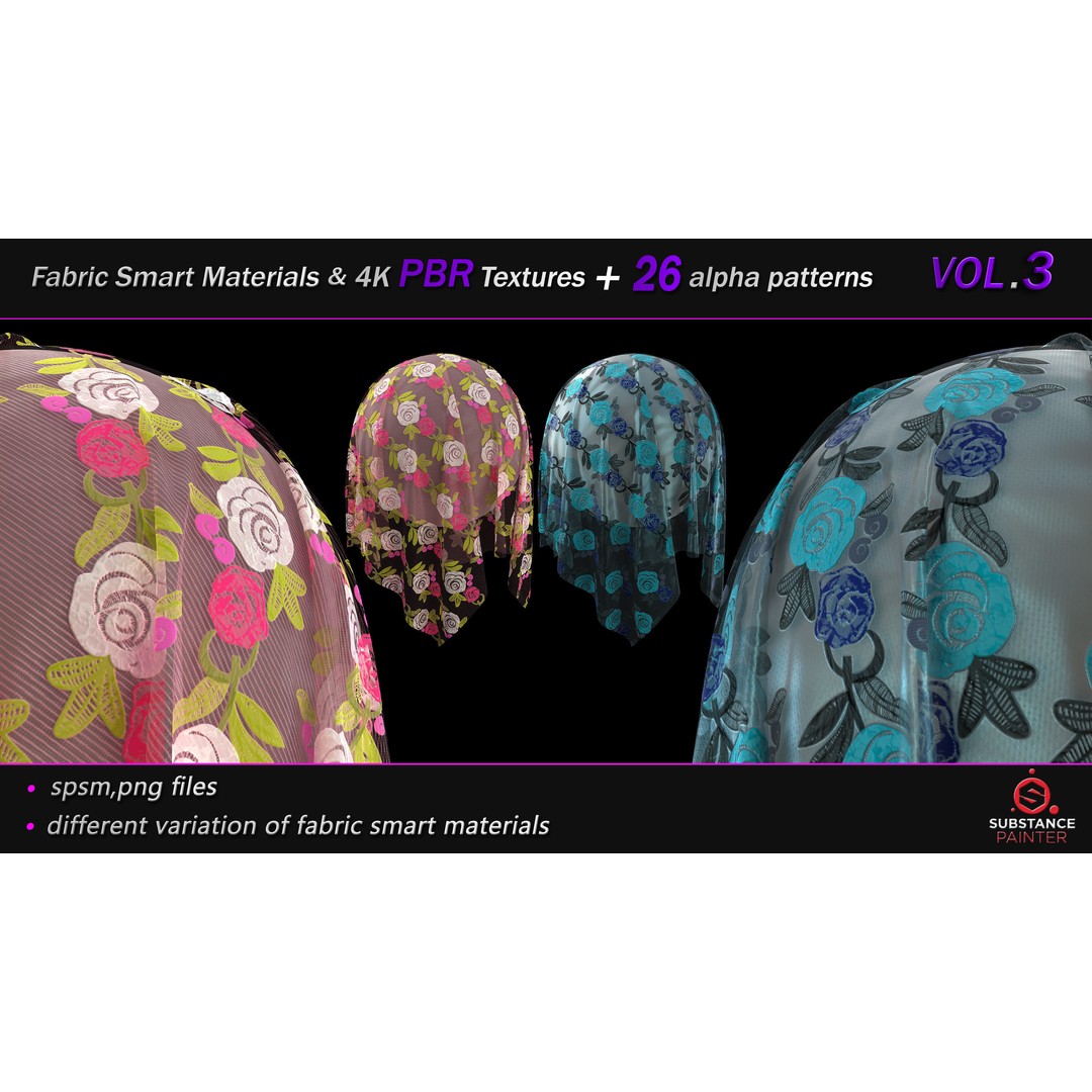 Fabric Smart Material Bundle 3D Model – 50 High-Quality PBR Textures, PNG - View 11