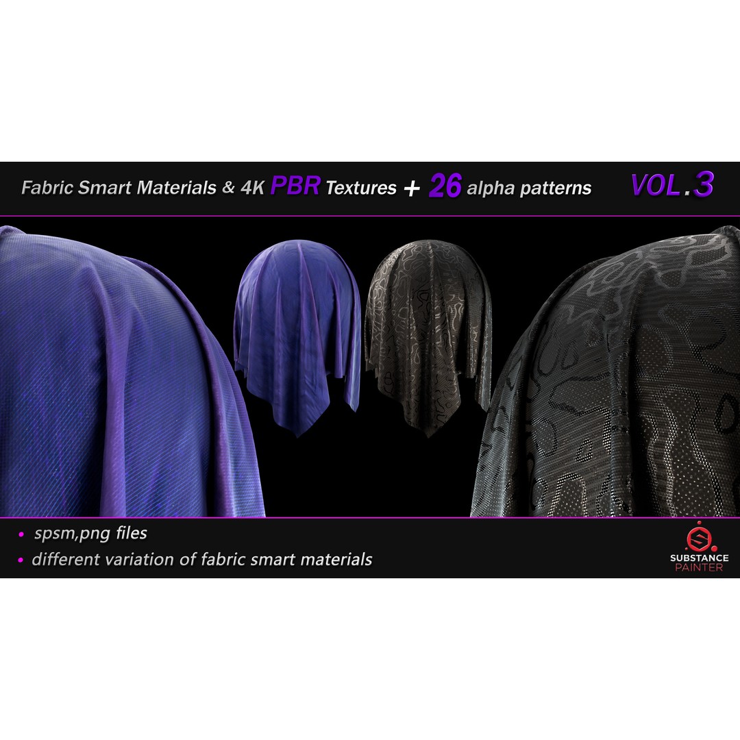 Fabric Smart Material Bundle 3D Model – 50 High-Quality PBR Textures, PNG - View 13