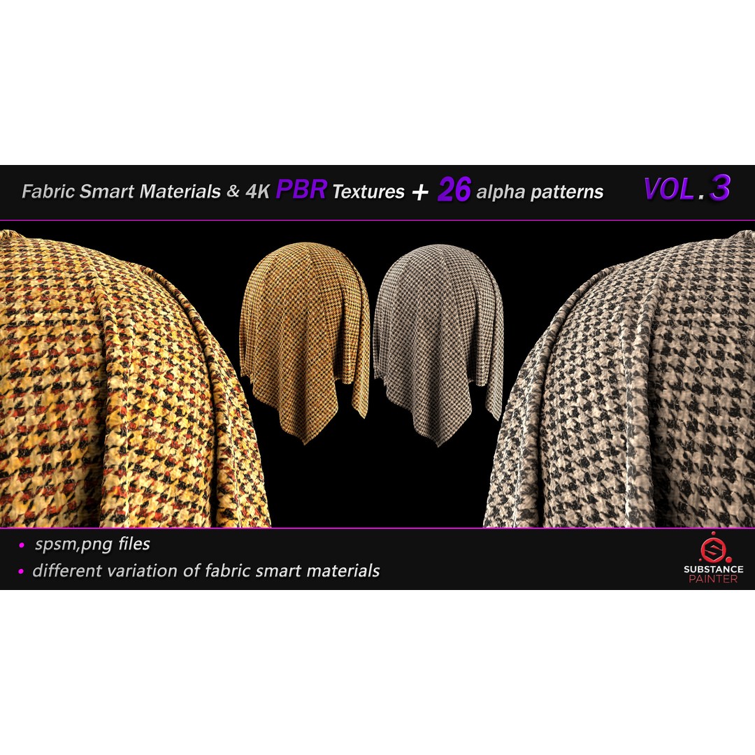 Fabric Smart Material Bundle 3D Model – 50 High-Quality PBR Textures, PNG - View 14