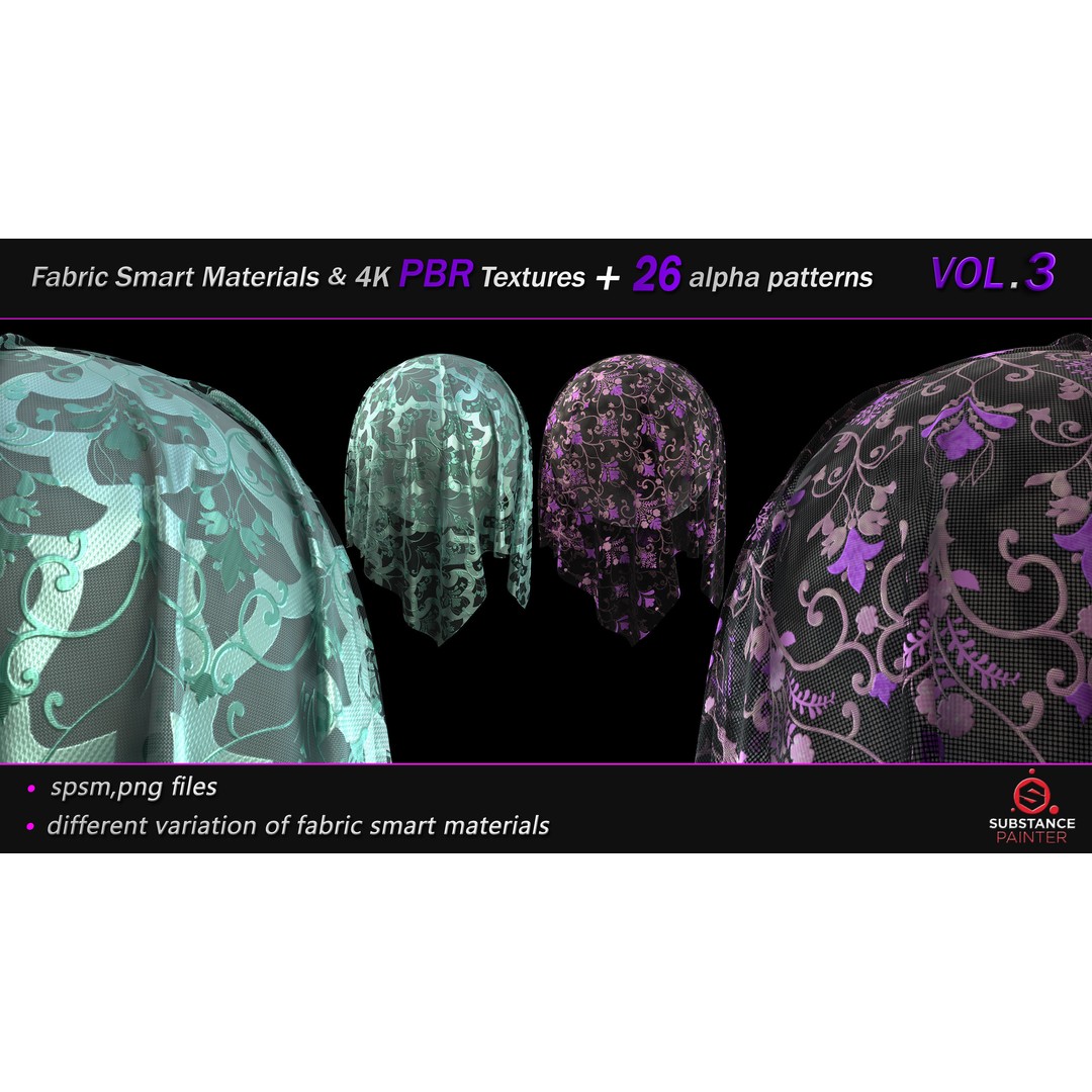 Fabric Smart Material Bundle 3D Model – 50 High-Quality PBR Textures, PNG - View 15