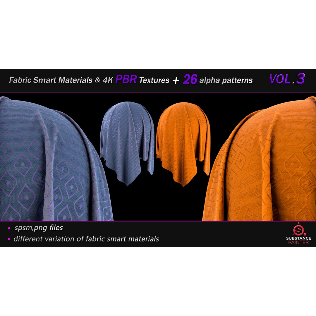 Fabric Smart Material Bundle 3D Model – 50 High-Quality PBR Textures, PNG - View 16