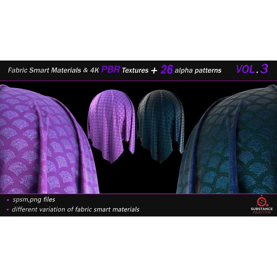 Fabric Smart Material Bundle 3D Model – 50 High-Quality PBR Textures, PNG - View 17