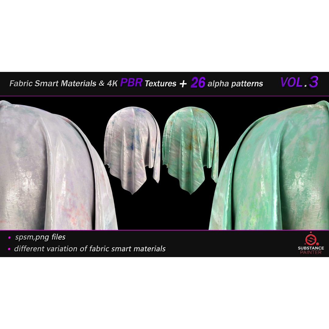 Fabric Smart Material Bundle 3D Model – 50 High-Quality PBR Textures, PNG - View 18
