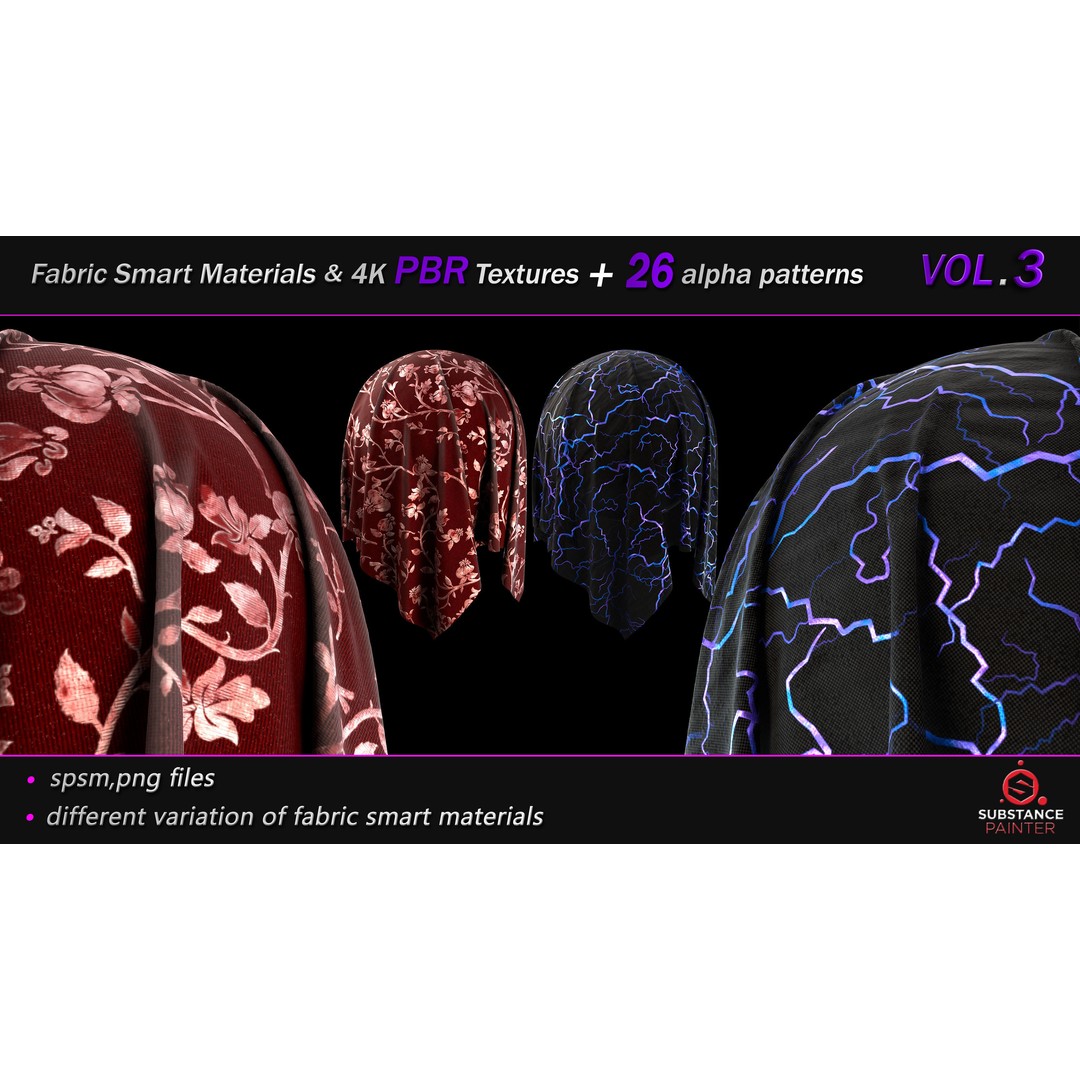 Fabric Smart Material Bundle 3D Model – 50 High-Quality PBR Textures, PNG - View 19