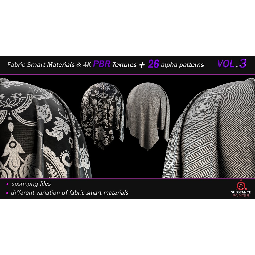 Fabric Smart Material Bundle 3D Model – 50 High-Quality PBR Textures, PNG - View 20