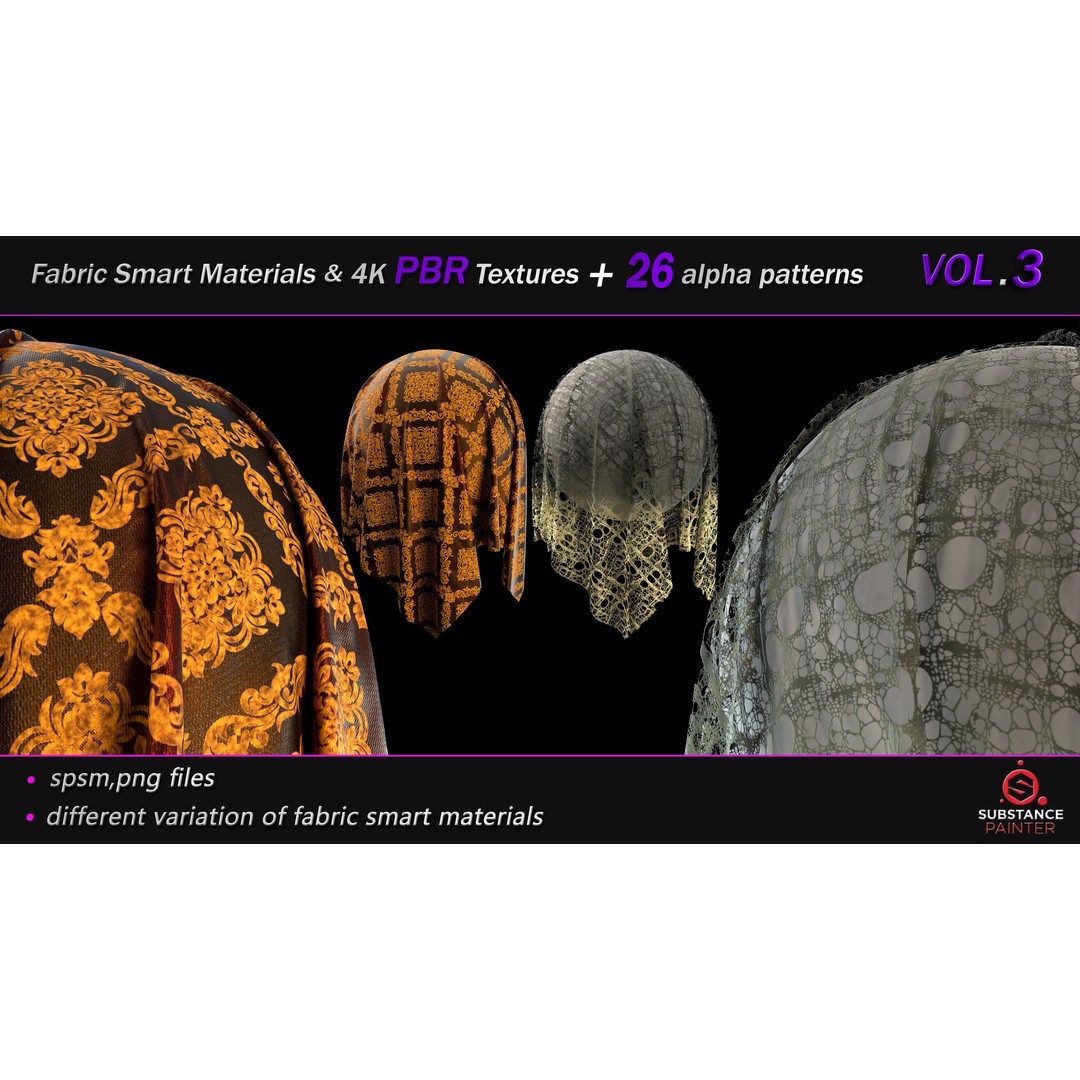 Fabric Smart Material Bundle 3D Model – 50 High-Quality PBR Textures, PNG - View 23
