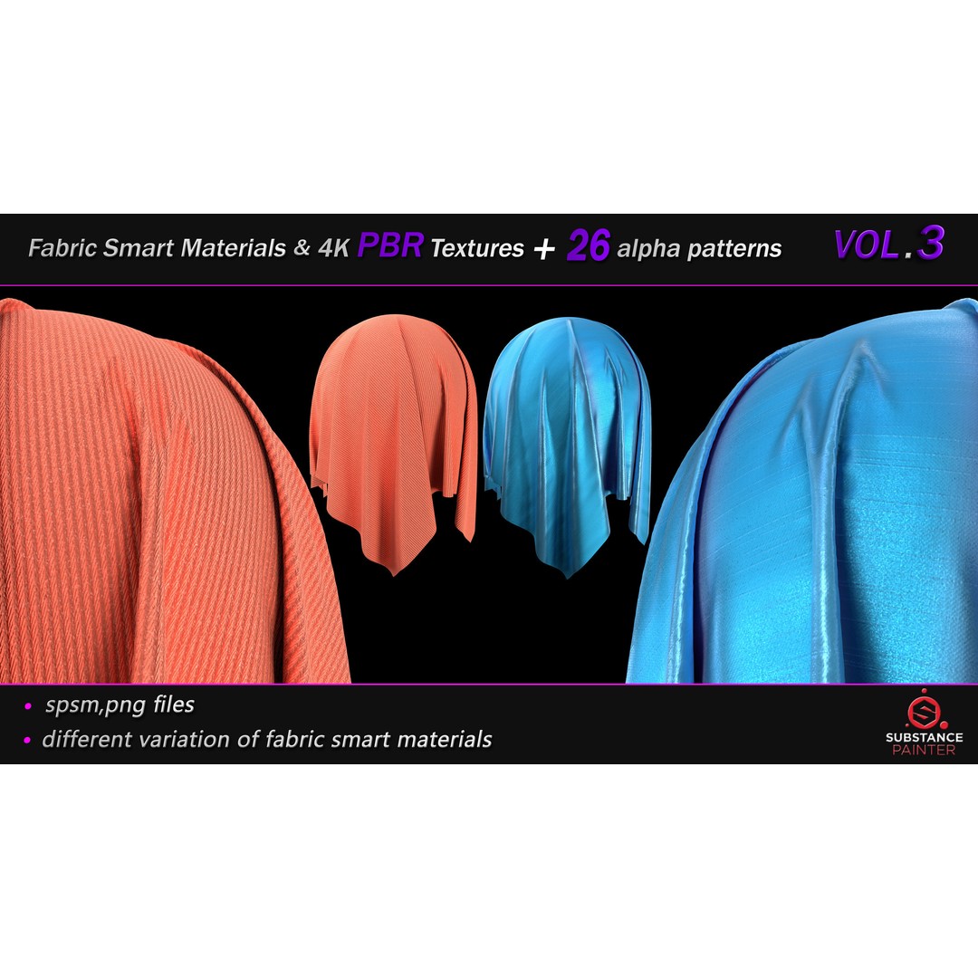Fabric Smart Material Bundle 3D Model – 50 High-Quality PBR Textures, PNG - View 25