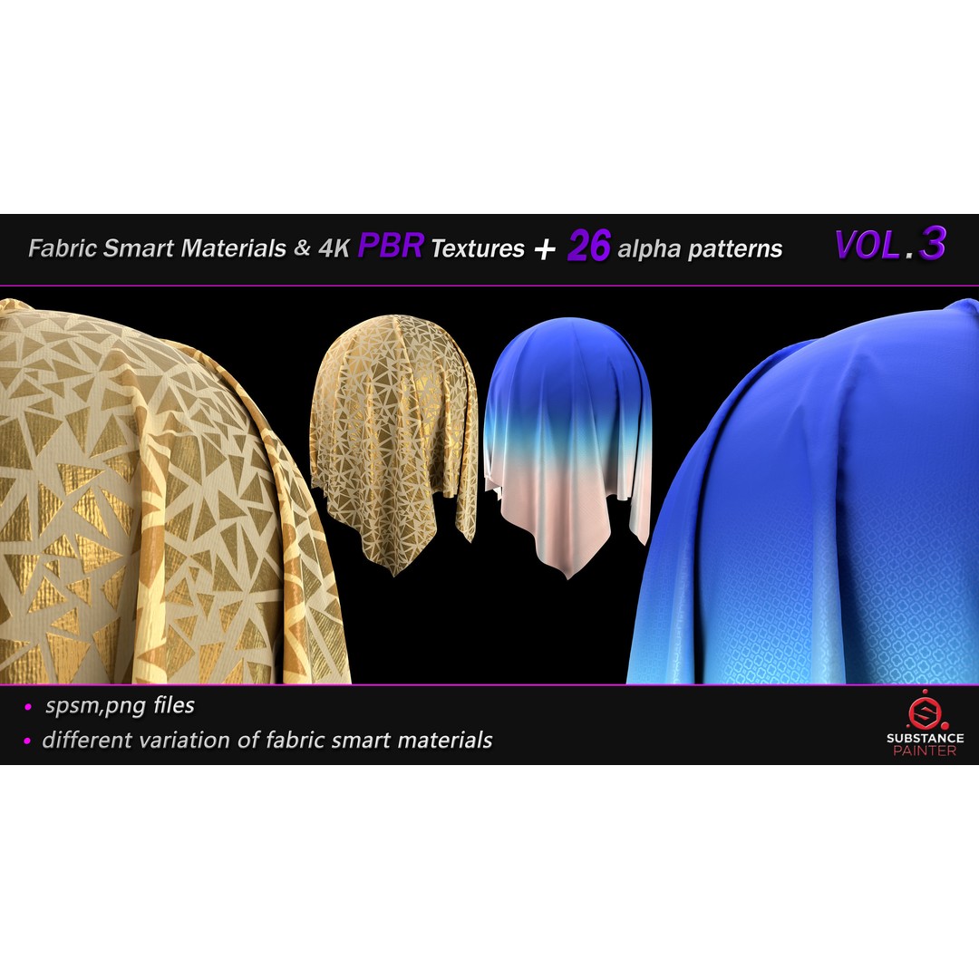 Fabric Smart Material Bundle 3D Model – 50 High-Quality PBR Textures, PNG - View 26