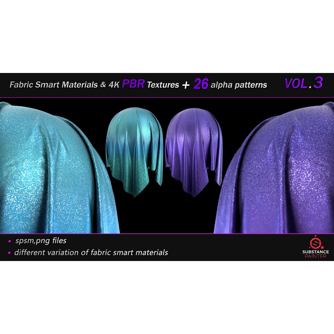 Fabric Smart Material Bundle 3D Model – 50 High-Quality PBR Textures, PNG - View 27