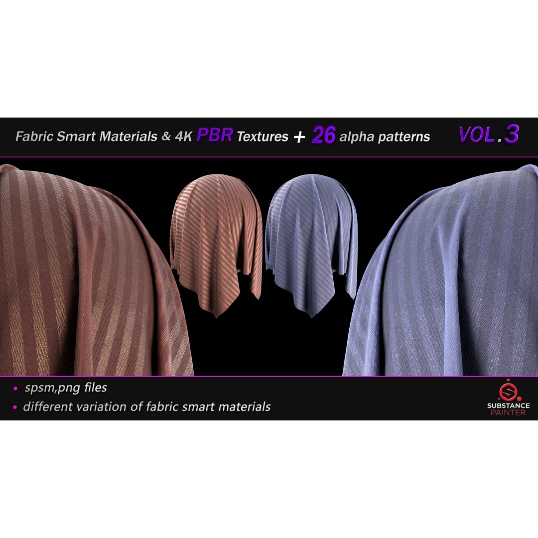 Fabric Smart Material Bundle 3D Model – 50 High-Quality PBR Textures, PNG - View 5