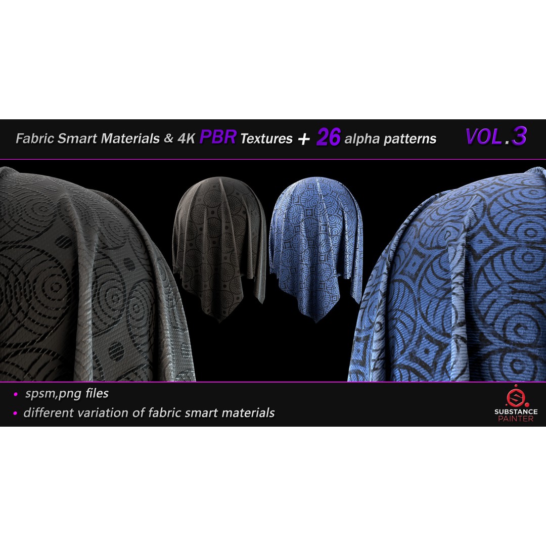 Fabric Smart Material Bundle 3D Model – 50 High-Quality PBR Textures, PNG - View 7