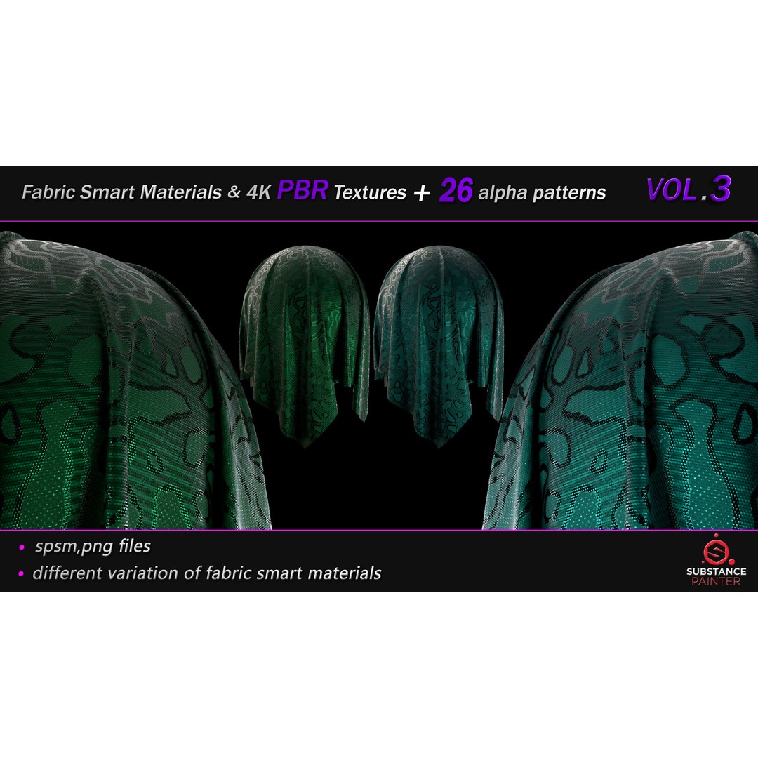 Fabric Smart Material Bundle 3D Model – 50 High-Quality PBR Textures, PNG - View 8