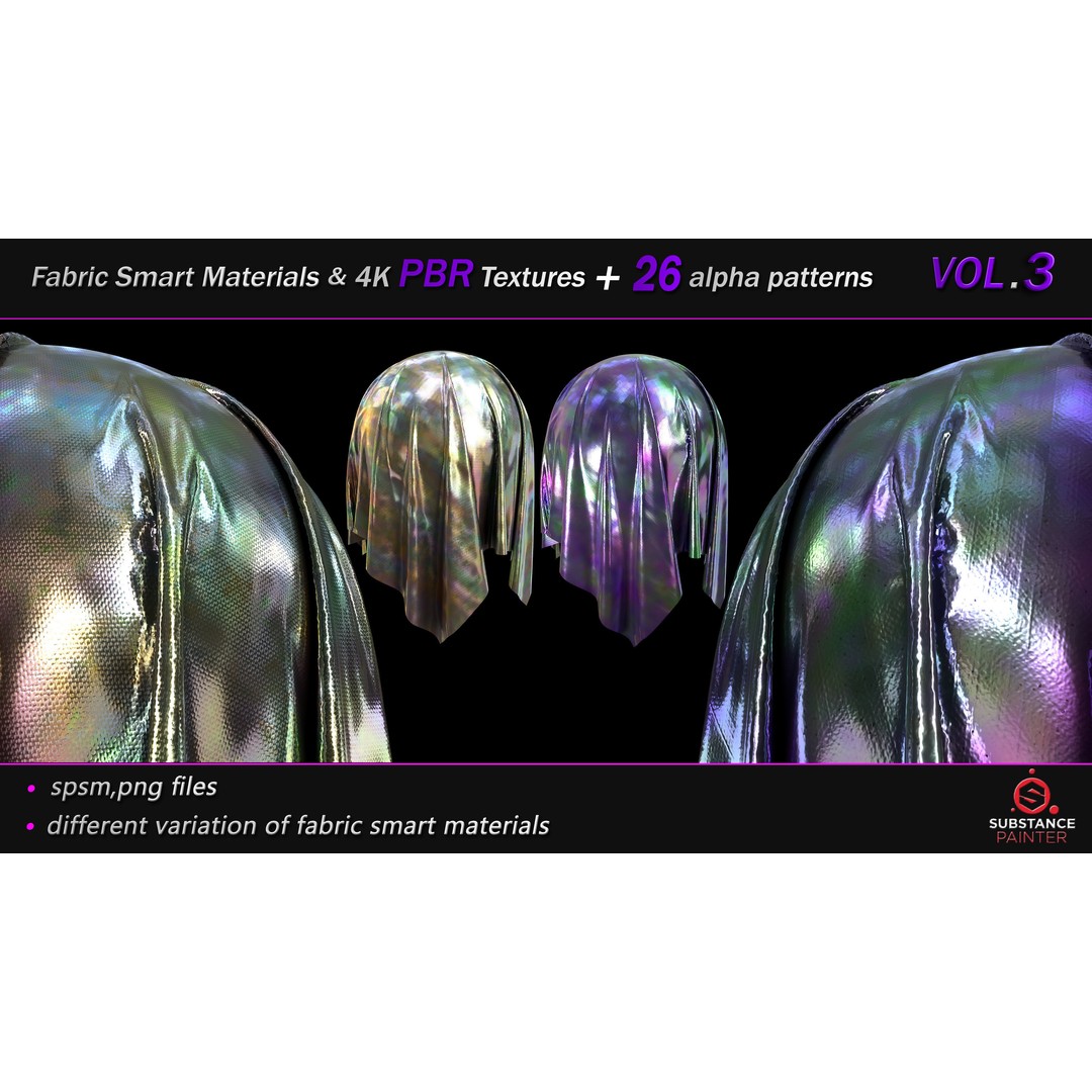 Fabric Smart Material Bundle 3D Model – 50 High-Quality PBR Textures, PNG - View 9