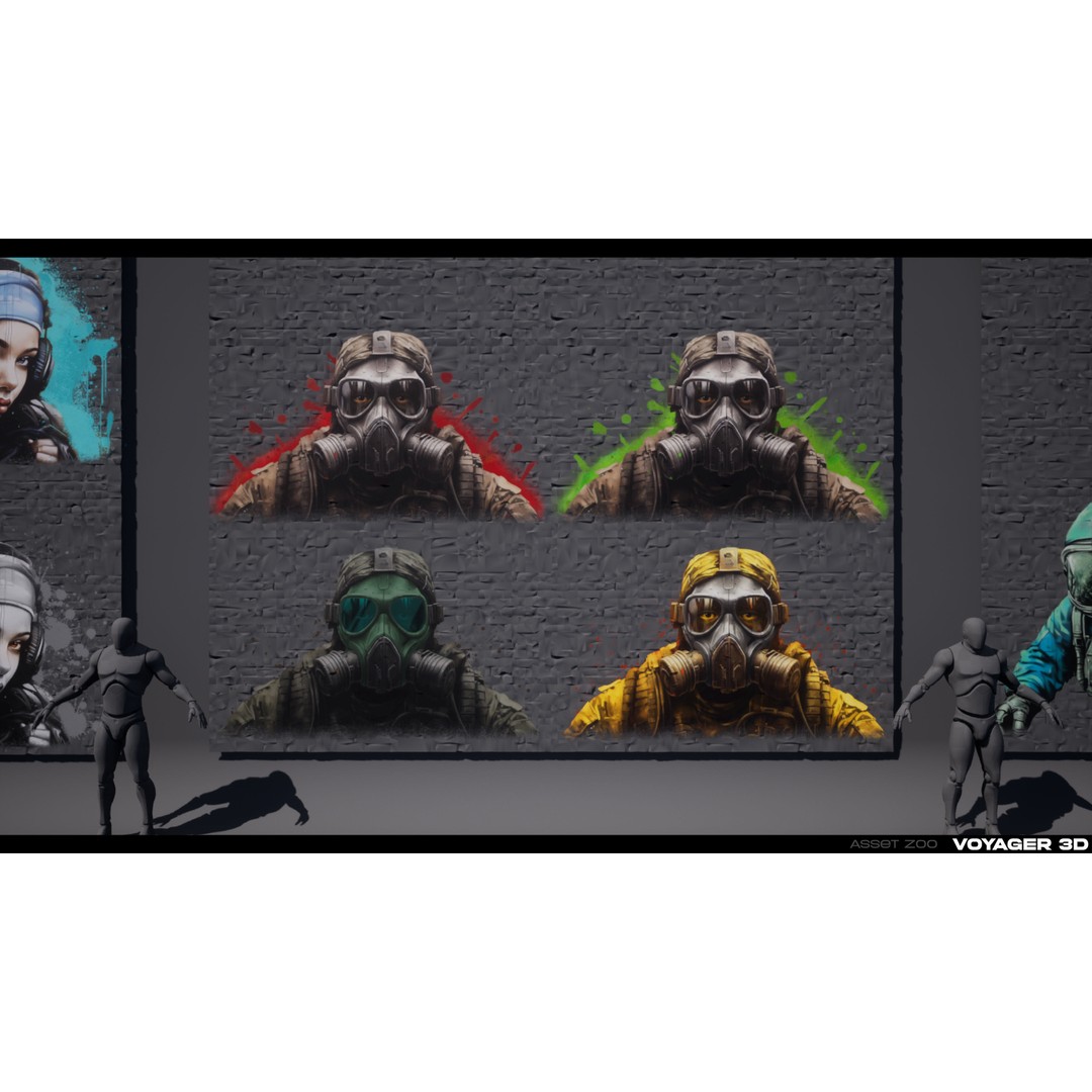 Graffiti Decal Pack 3D Model – Realistic Street Art Textures, PNG - View 11