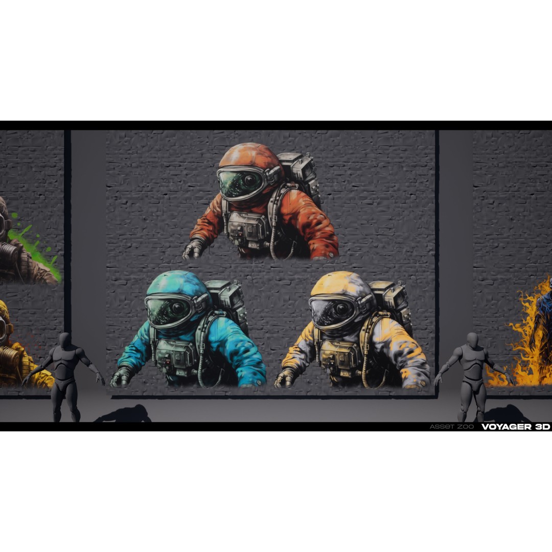 Graffiti Decal Pack 3D Model – Realistic Street Art Textures, PNG - View 12